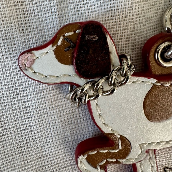 Coach Leather Dog Silhouette Key Ring Bag Charm Vintage RARE - Picture 3 of 13
